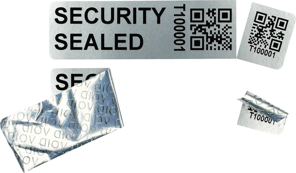 Non Transfer Security Labels (80.0mm X 25.0mm With Tear Off Receipt ...