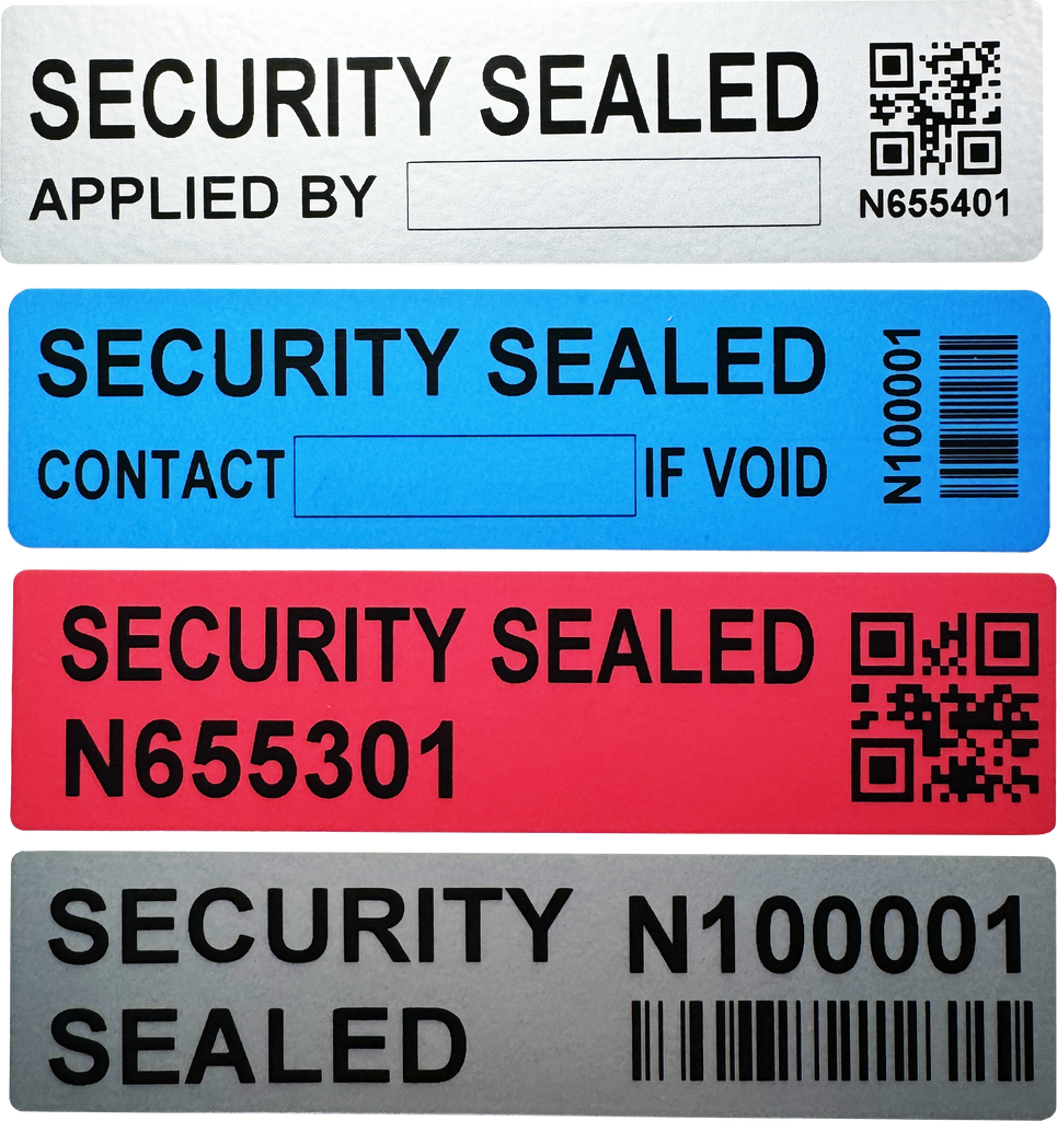 Custom Design Non Transfer Security Labels (100.0mm x 25.0mm)