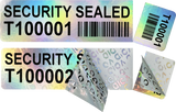 Total Transfer Security Labels (80.0mm x 25.0mm with Tear Off Receipt)