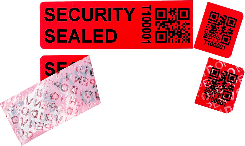 Non Transfer Security Labels (80.0mm x 25.0mm with Tear Off Receipt)
