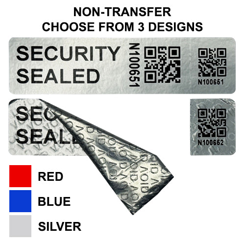 Non Transfer Security Labels (80.0mm x 25.0mm with Tear Off Receipt)