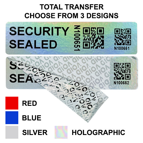 Total Transfer Security Labels (80.0mm x 25.0mm with Tear Off Receipt)