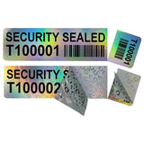 Total Transfer Security Labels (80.0mm x 25.0mm with Tear Off Receipt)